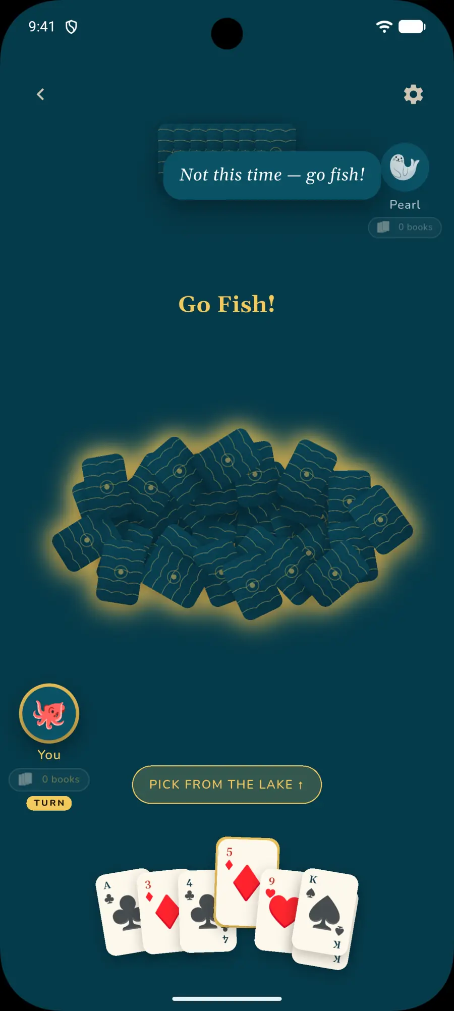 Go Fish draw from the lake